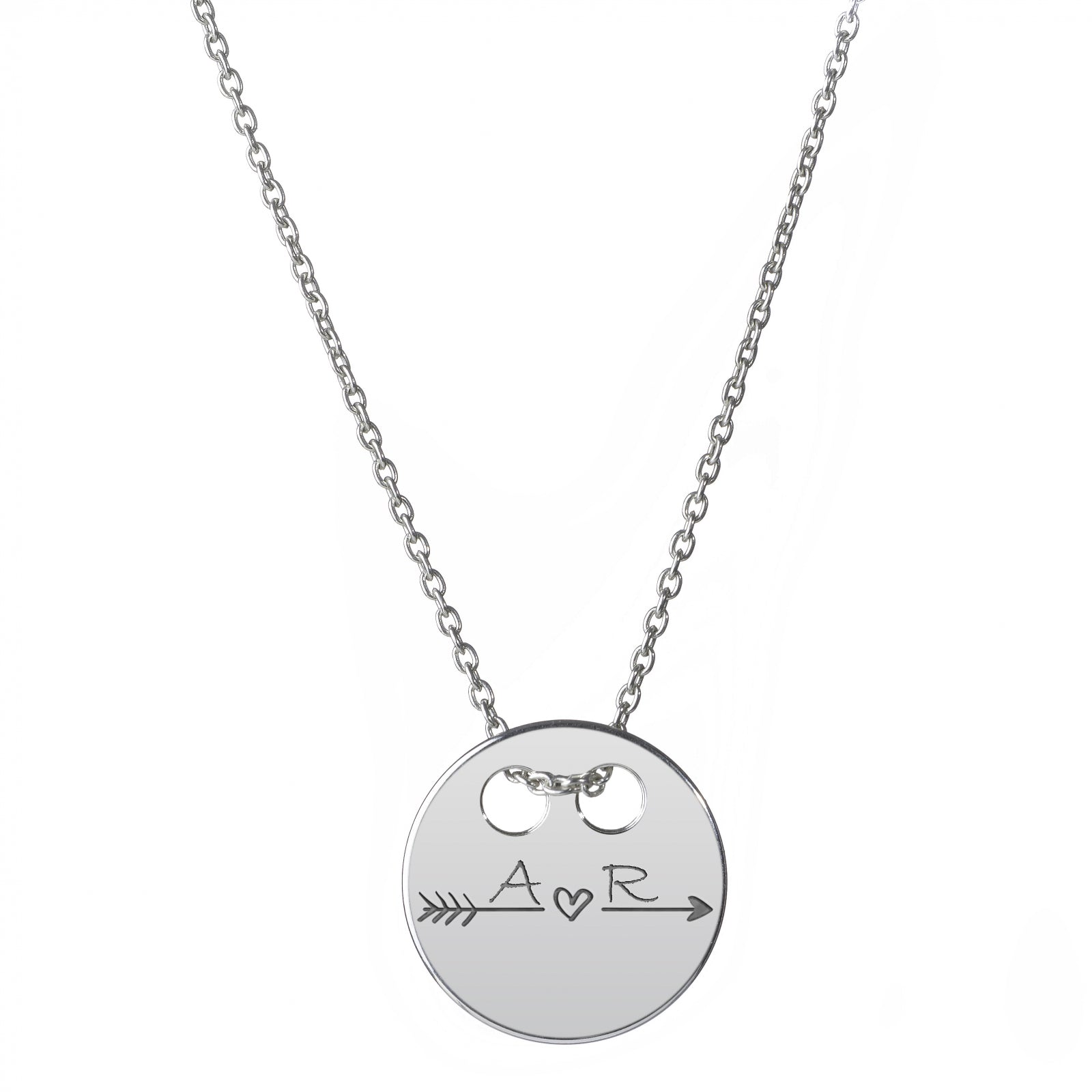 lantisor personalizat argint 925 medalion rotund 14 mm gravat maison stephanie