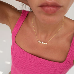 lantisor personalizat nume argint 925 placat aur 18k maison la stephanie