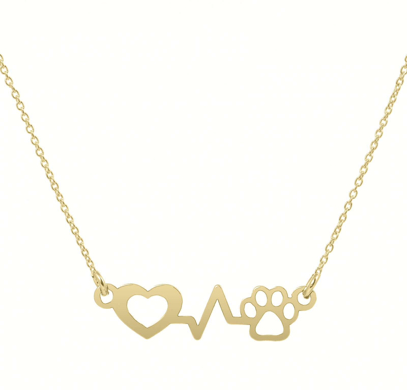 Lănțișor puls medic veterinar din argint 925 placat cu aur – bijuterie simbolică pentru iubitorii de animale și profesioniștii care salvează vieți.