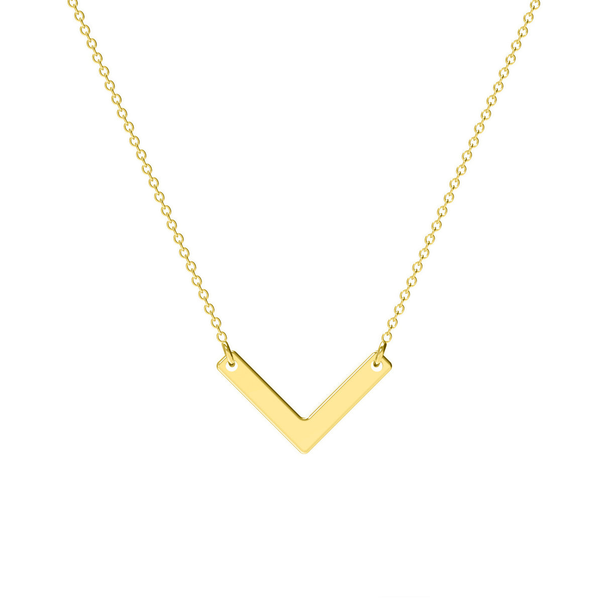 Lănțișor elegant din argint 925 placat cu aur 18K, cu pandantiv în formă de V – bijuterie minimalistă Maison La Stéphanie, ideală pentru cadou de femei, aniversări sau ocazii speciale.