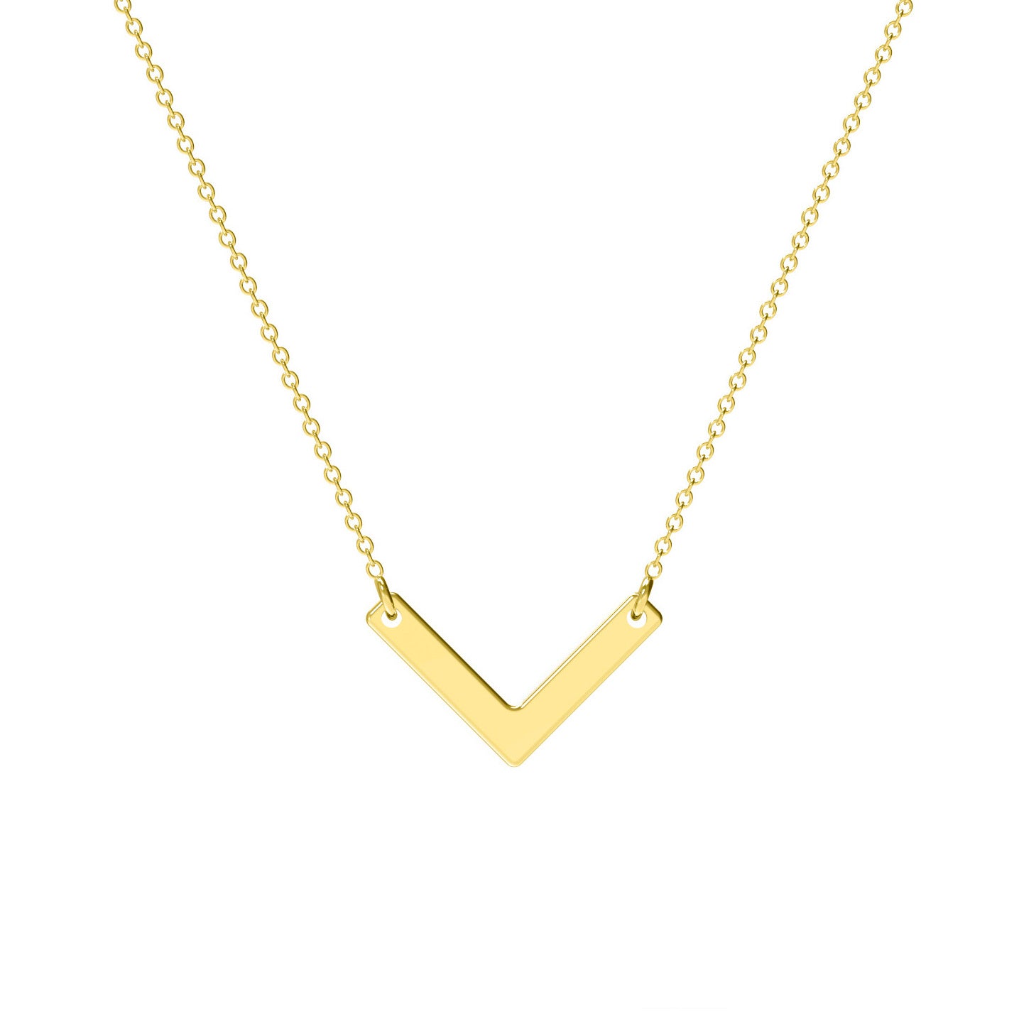 Lănțișor elegant din argint 925 placat cu aur 18K, cu pandantiv în formă de V – bijuterie minimalistă Maison La Stéphanie, ideală pentru cadou de femei, aniversări sau ocazii speciale.