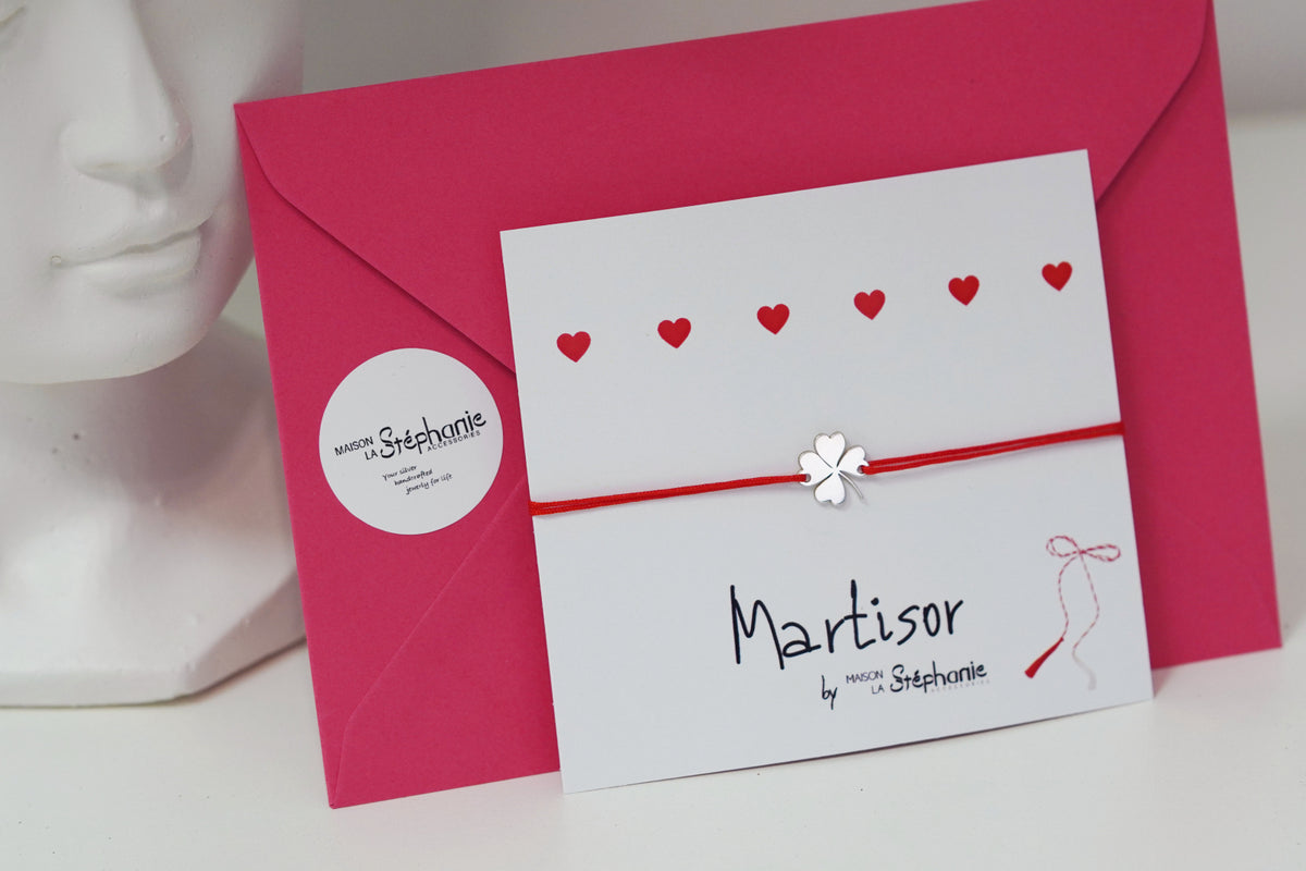 martisor bratara argint 925 trifoi norocos Maison La Stephanie cadouri martisor femei 8 martie companii corporate firme colaboratoare cadou elegant bijuterie personalizata discount cantitati mari