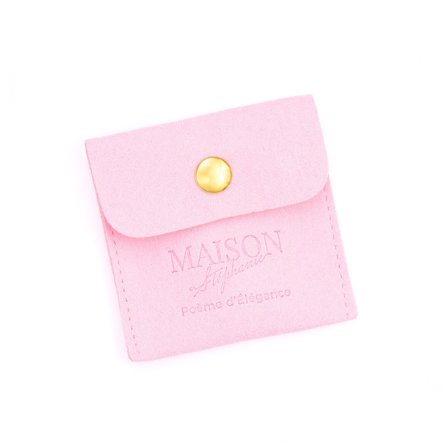 Săculeț de bijuterii Maison La Stéphanie – roz pudrat, moale, elegant. Perfect pentru păstrare, călătorii sau ambalaj cadou de lux.