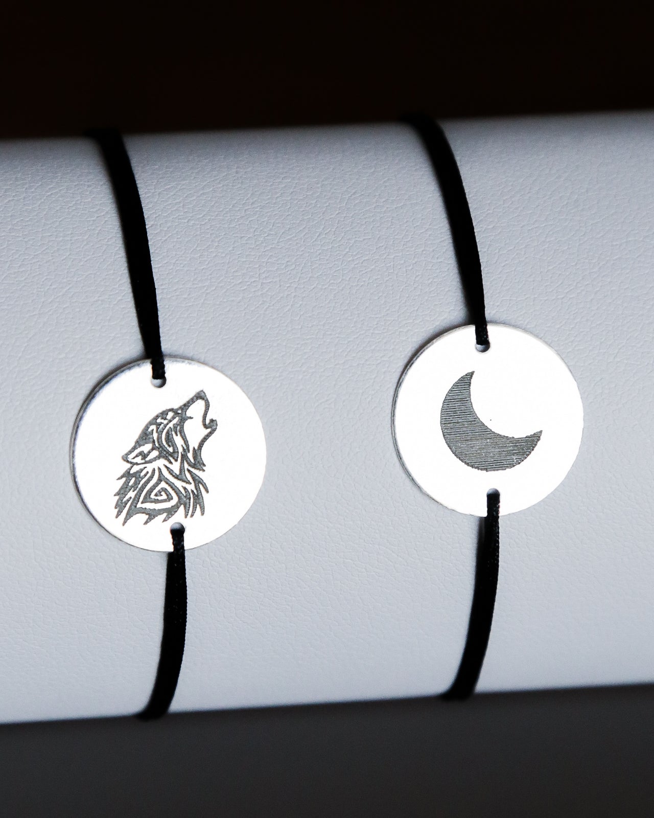 SET 2 BRATARI PERSONALIZATE BANUT 14 MM ARGINT 925 bratari personalizate luna si lup cupluri