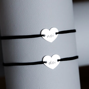 SET 2 BRATARI PERSONALIZATE INIMIOARA 12x10 MM ARGINT 925 bratari personalizate cupluri