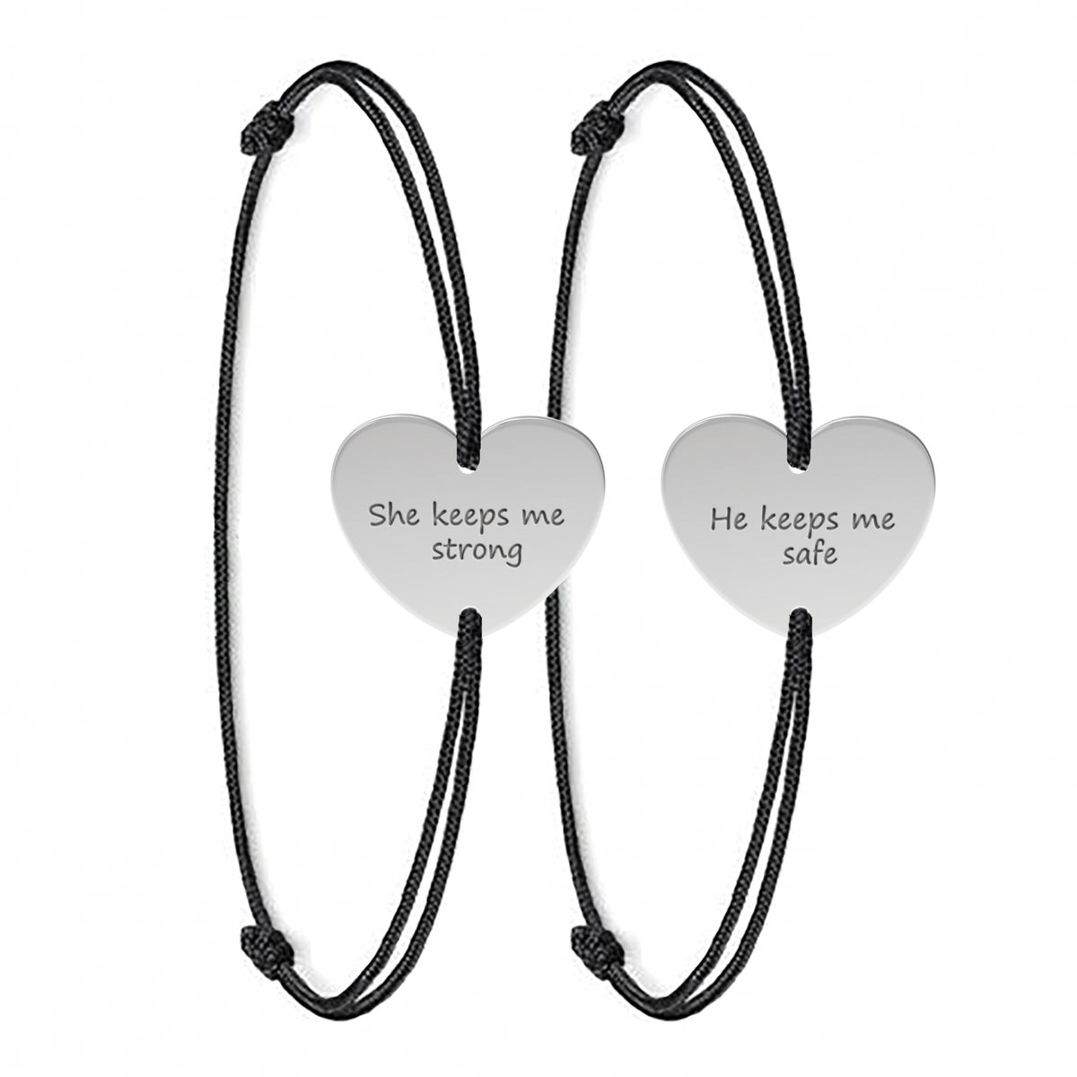 Set 2 brățări personalizate din argint 925 cu inimă gravată – bijuterii elegante Maison La Stéphanie, ideale pentru cupluri, mame și fiice sau prietene apropiate. Cadou simbolic, realizat manual cu grijă și rafinament.