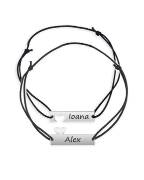 SET 2 BRATARI PERSONALIZATE PLACUTA LOVE ARGINT 925 for you two bratari personalizate 