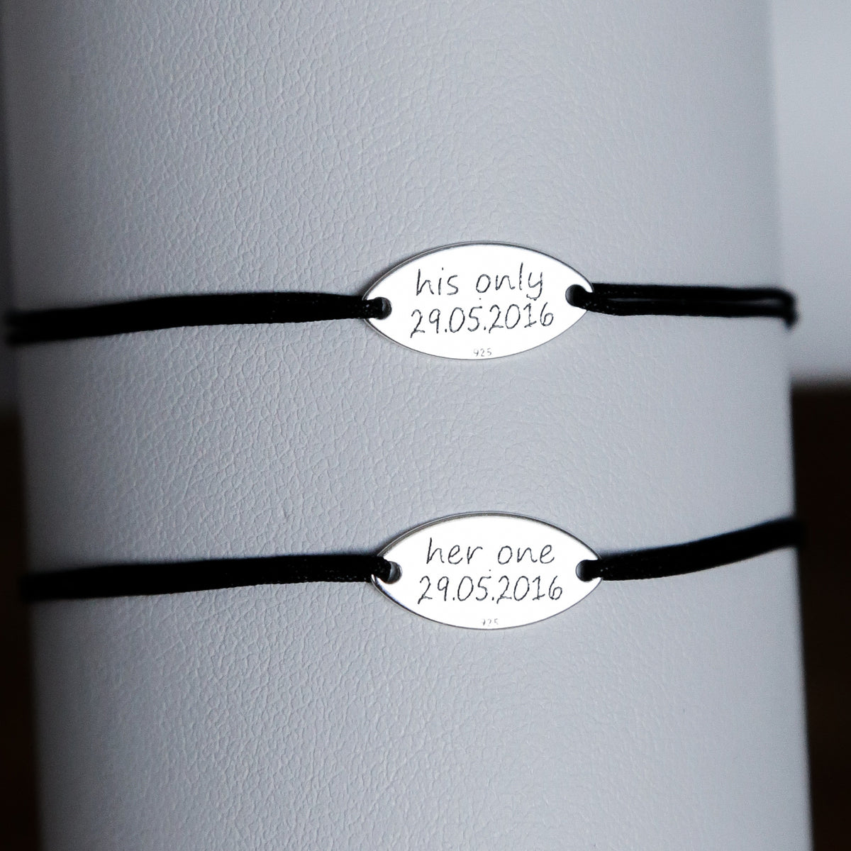 SET 2 BRATARI PERSONALIZATE PLACUTA OVALA 15x7 MM ARGINT 925 bratari personalizate 