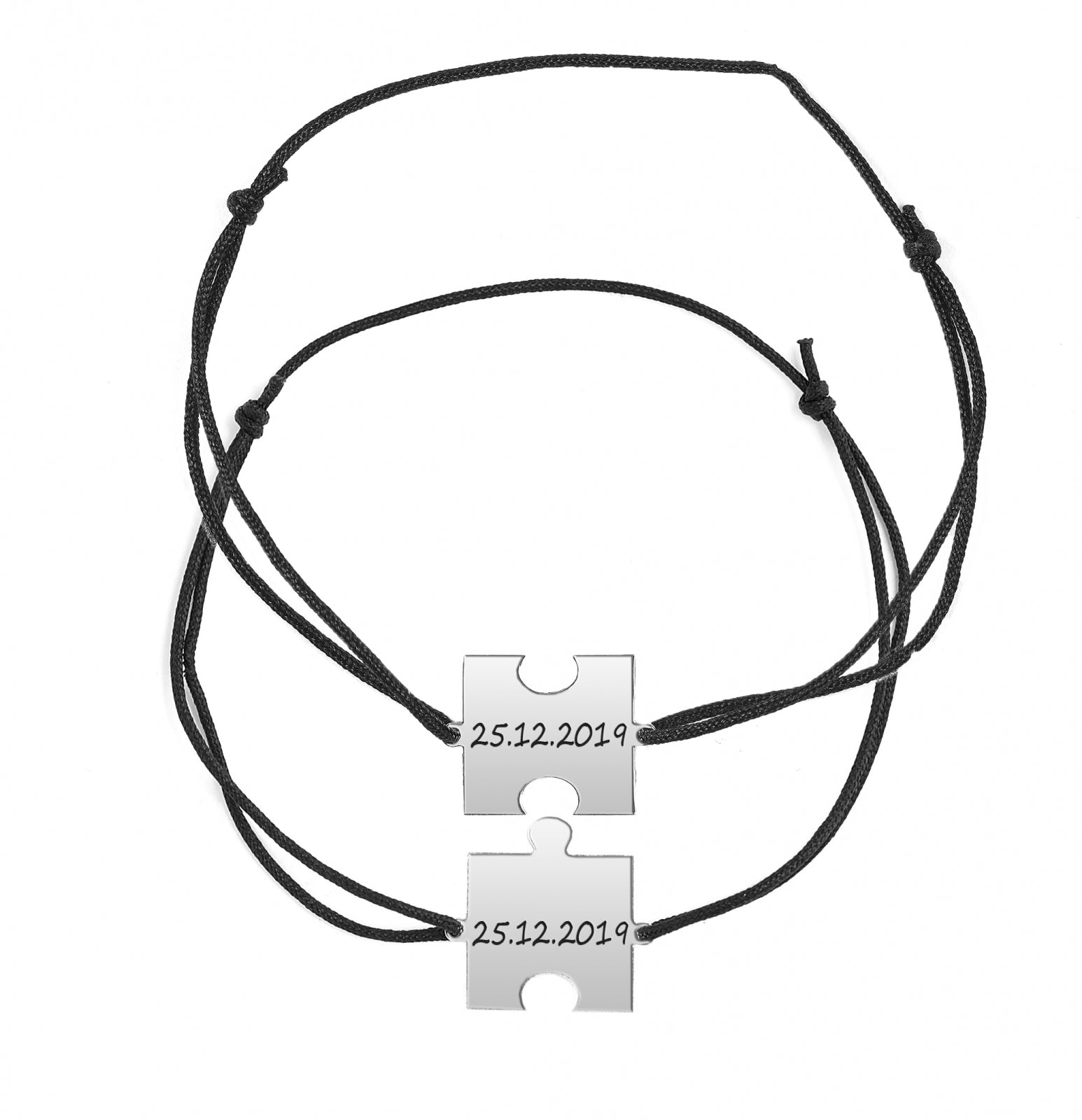 SET 2 BRATARI PERSONALIZATE PLACUTA PUZZLE ARGINT 925 for you two bratari personalizate 