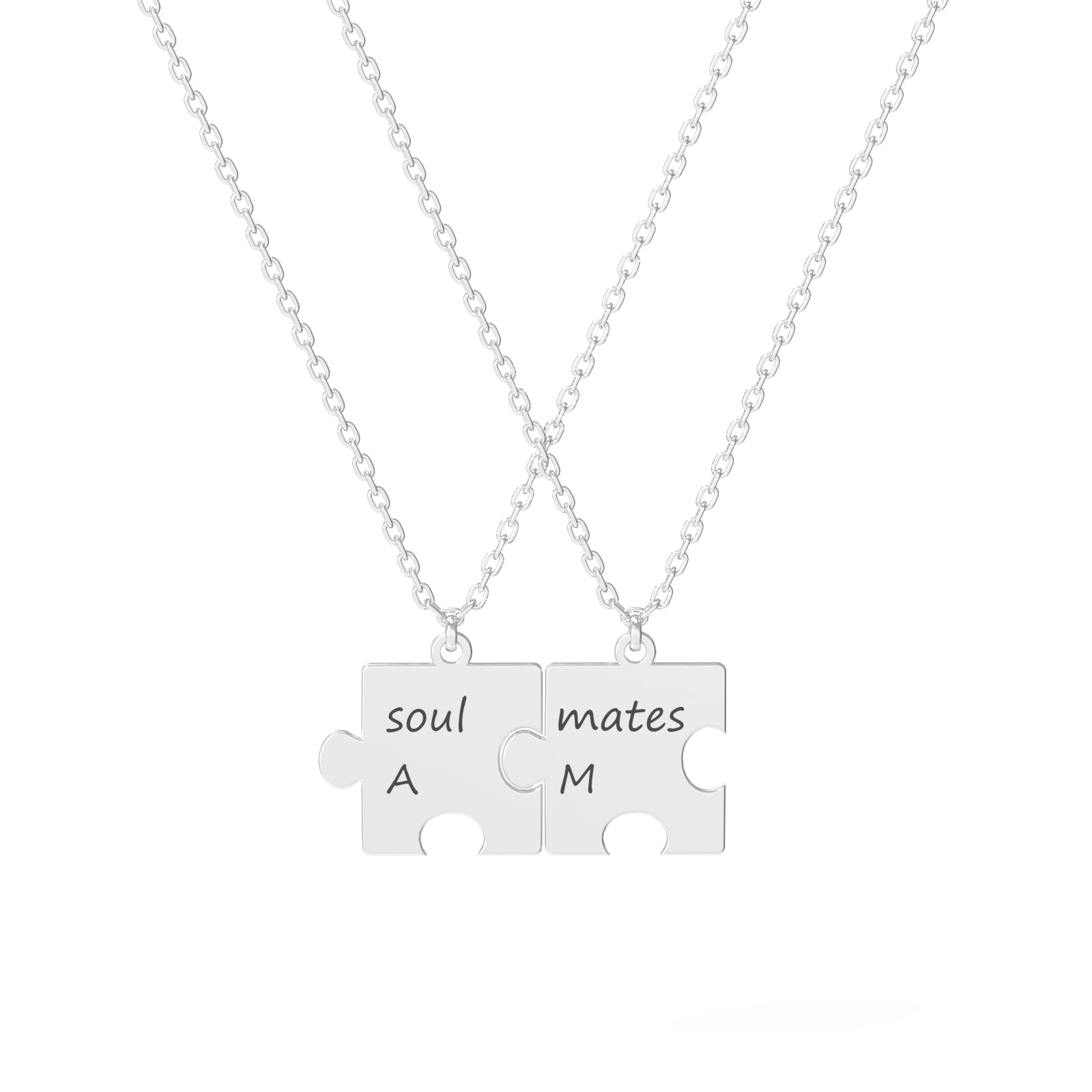 Set de 2 lănțișoare personalizate tip puzzle din argint 925 – simbol perfect al iubirii, prieteniei și conexiunii. Un cadou elegant Maison La Stéphanie, ideal pentru cupluri sau cei dragi.