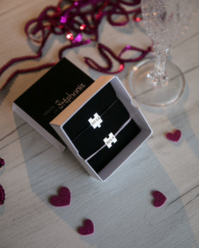 SET 2 BRATARI PERSONALIZATE PLACUTA PUZZLE ARGINT 925 for you two bratari personalizate cupluri