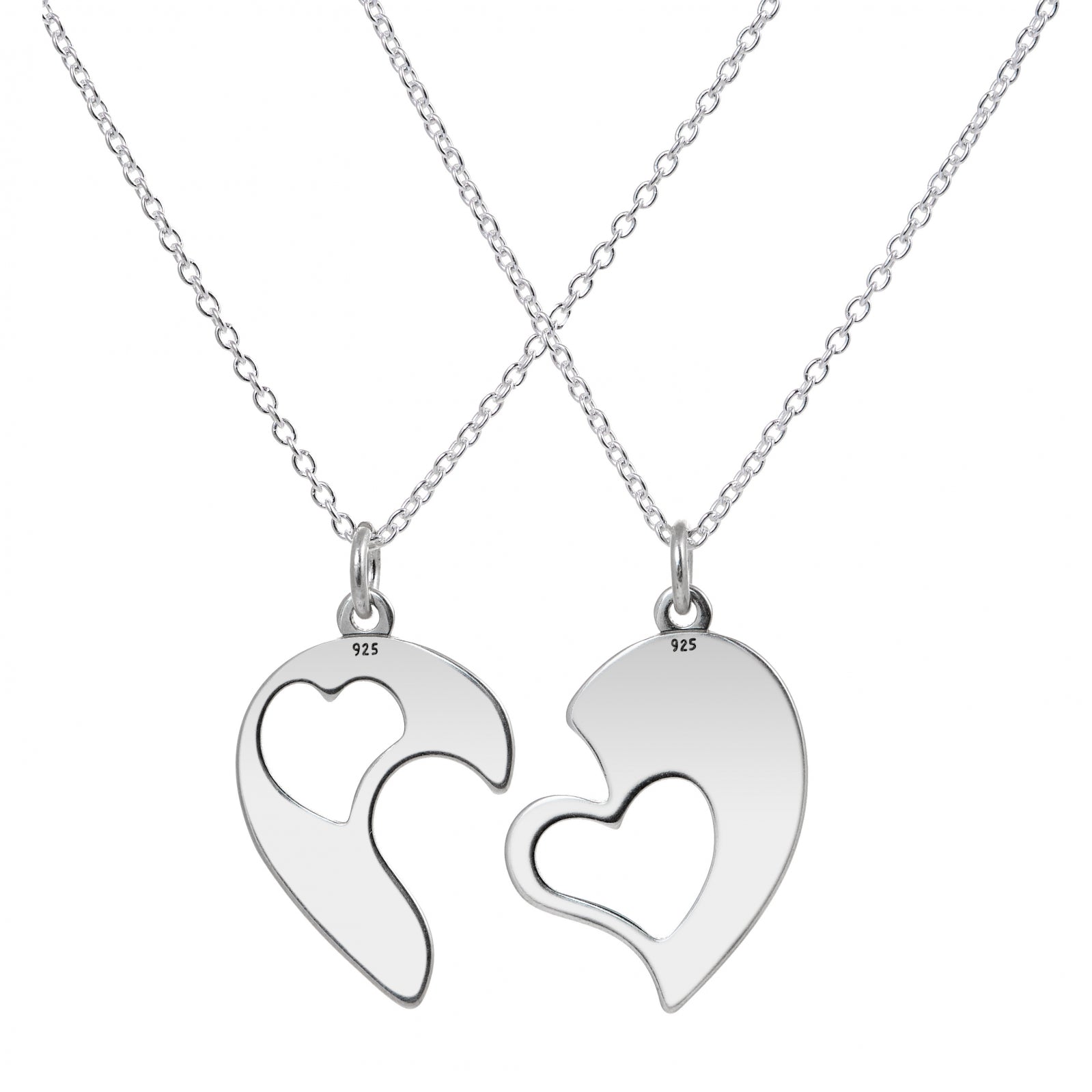 Set lantisor din argint 925 cu doua pandantive in forma de jumatati de inima Maison La Stephanie