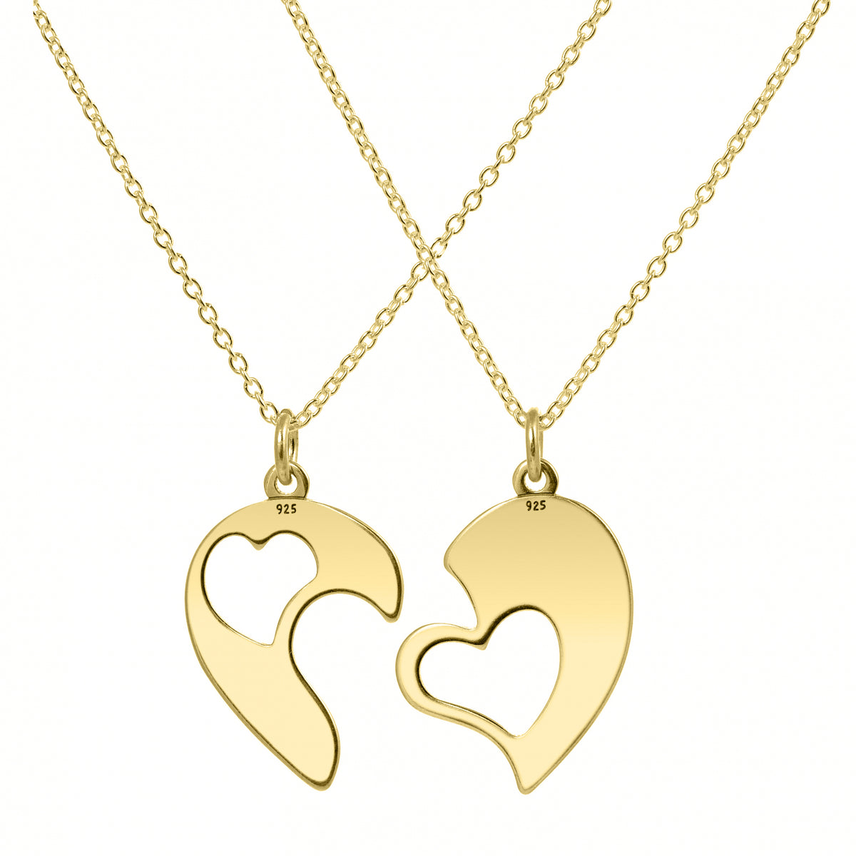 Set lănțișoare „Jumătatea Mea” din argint 925 placat cu aur de 18K – bijuterii pereche pentru cupluri, simbol al iubirii și conexiunii autentice.
